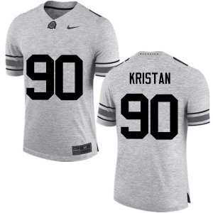 Men's Ohio State Buckeyes #90 Bryan Kristan Gray Nike NCAA College Football Jersey Authentic YPX2344AC